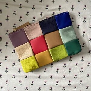 Primecut Bags Multicolor Patchwork Scraps Leather Pouch